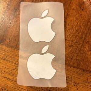 Apple White Logo Vinyl Sticker Pair